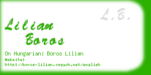 lilian boros business card